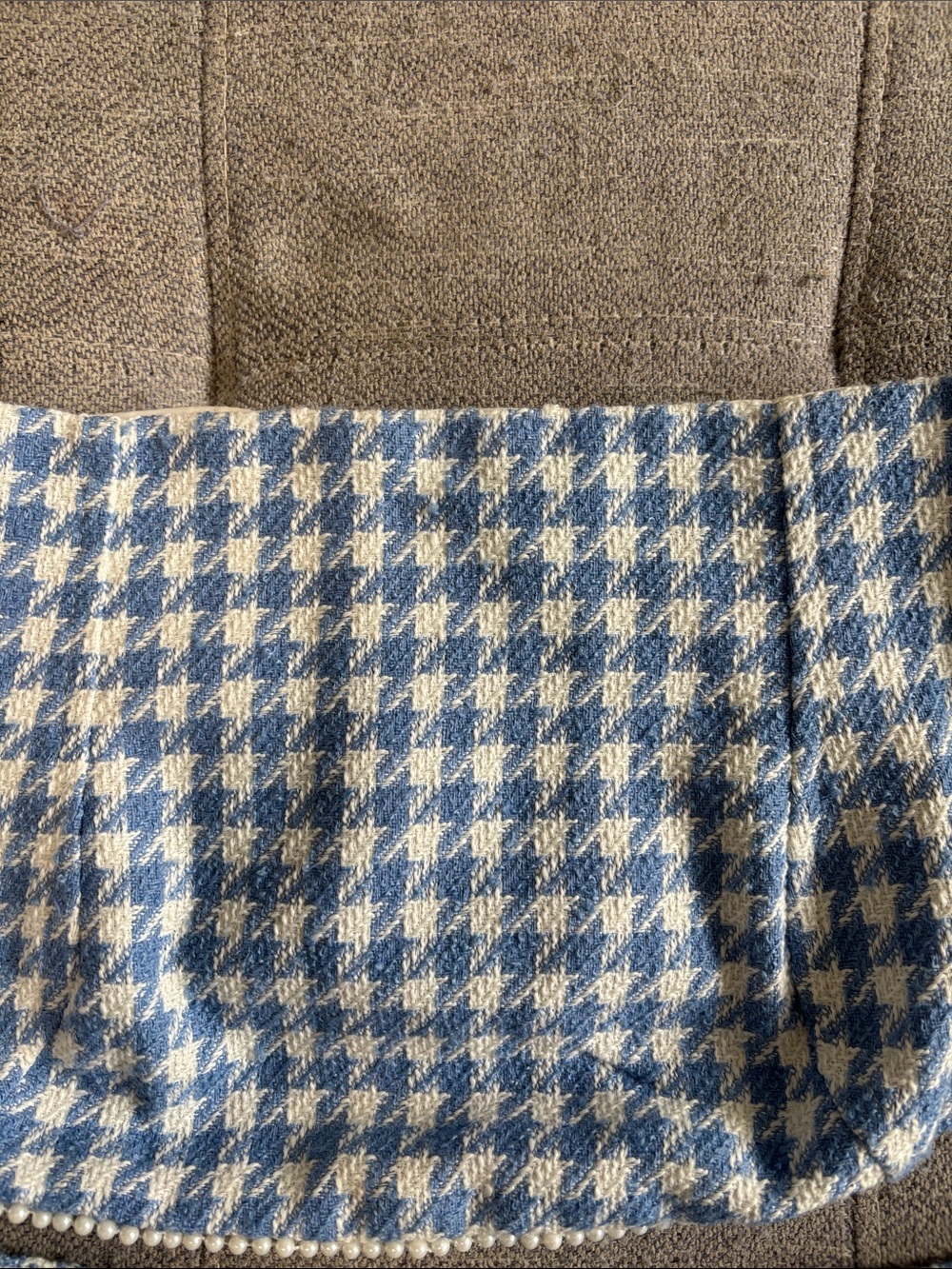 Altar'd State Blue and White Houndstooth High-Waist Shorts Set - Picture 6 of 8